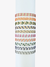 Eliza Unfinished Necklace Chain, PVD Stainless Steel Enamel, Orange Green Pink Blue Gray