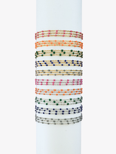 Eliza Unfinished Necklace Chain, PVD Stainless Steel Enamel, Orange Green Pink Blue Gray