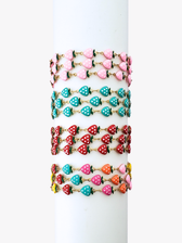 Unfinished Strawberry Necklace Chain, PVD Stainless Steel, Gold and Enamel