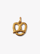 Gold Pretzel Necklace Pendant, PVD Stainless Steel