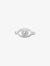 Winnie Eye Connector, Sterling Silver Cubic Zirconia