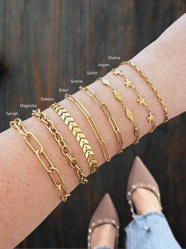 Gold PVD Stainless Steel Unfinished Chain For Bracelets, 8 Style Options