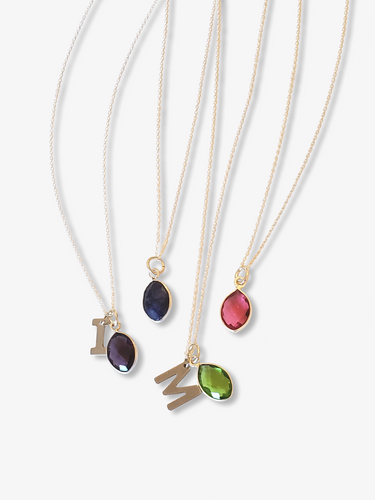 Susan Silver PVD Stainless Steel Cutout Letter Necklace Pendant