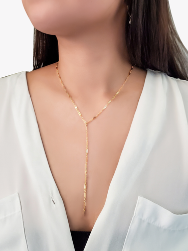 Moon and Sun Lariat Necklace in Silver | Lisa Angel