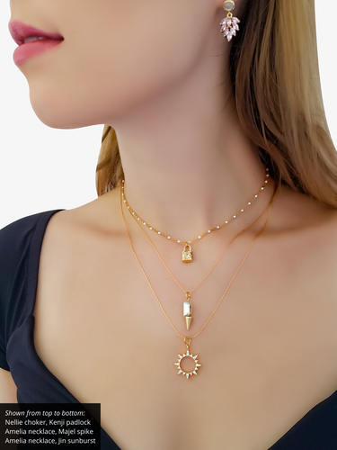 Gold and Silver Geometric Necklace Pendant Collection, 9 Style Options