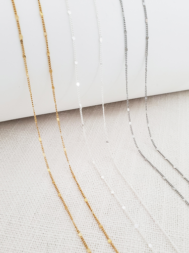 Robin Unfinished Sequin Cable Chain, PVD Stainless Steel 3 Color Options