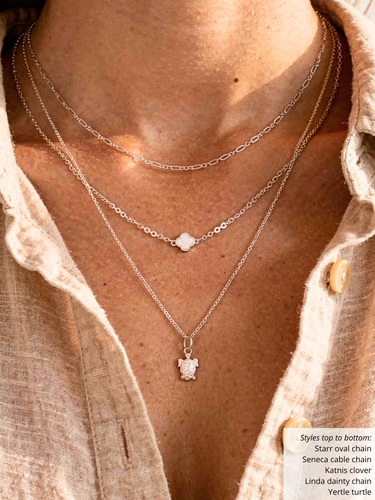 Starr Unfinished Oval Link Necklace Chain, 14K Gold Filled or Sterling Silver