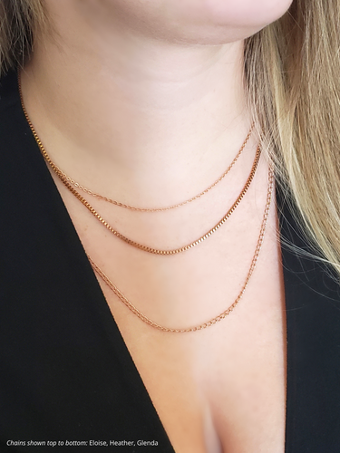 Rose Gold PVD Stainless Steel Unfinished Chain Collection, 3 Style Options