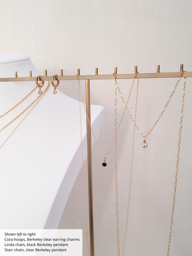 Berkeley 14K Gold Filled 4mm Birthstone Necklace Pendant, 13 Colors