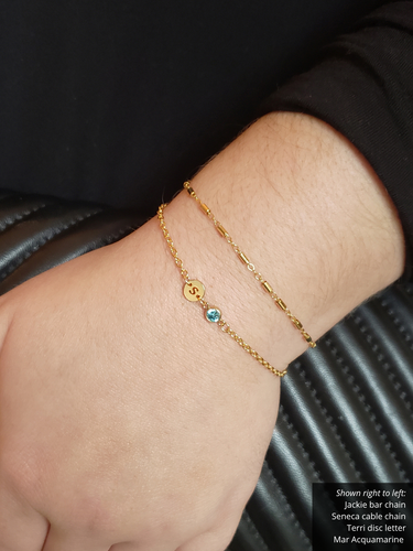 14K Gold Filled Berkeley Birthstone CZ Bracelet Connectors, 3mm and 4mm