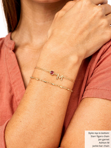 14K Gold Filled Berkeley Birthstone CZ Bracelet Connectors, 3mm and 4mm