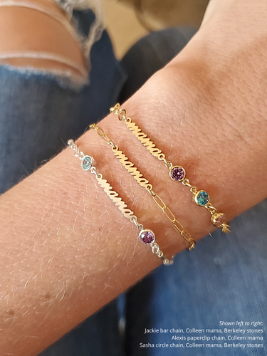 14K Gold Filled Berkeley Birthstone CZ Bracelet Connectors, 3mm and 4mm