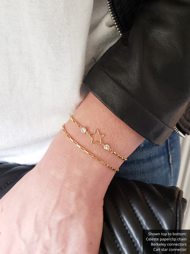 14K Gold Filled Berkeley Birthstone CZ Bracelet Connectors, 3mm and 4mm
