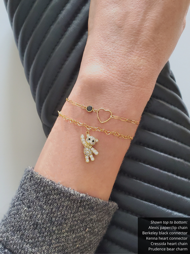 14K Gold Filled Berkeley Birthstone CZ Bracelet Connectors, 13 Color Options