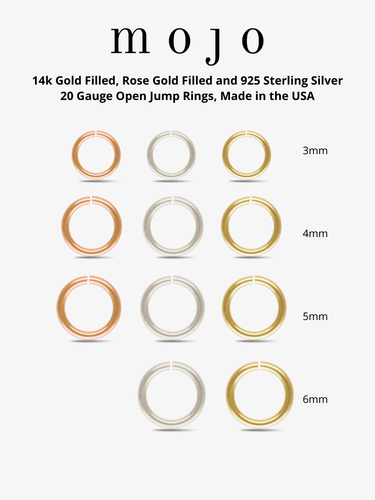 Bree 20ga Open Jump Rings, 3mm 4mm 5mm 6mm 14k Gold Filled or Sterling Silver