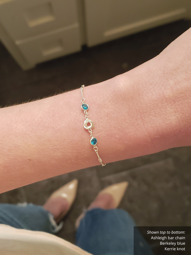 Sterling Silver Berkeley Birthstone CZ Bracelet Connector, 13 Color Options