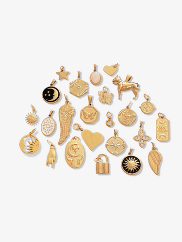 Hana Black Gold Moon Coin Necklace Pendant, PVD Stainless Steel