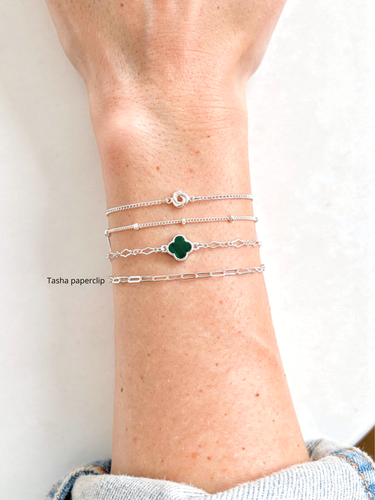 Tasha Unfinished Paperclip Bracelet Chain, Gold Filled or Sterling Silver