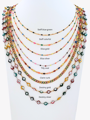Unfinished PVD Stainless Steel Rainbow Necklace Chain Collection, 8 Style Options