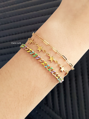 Unfinished PVD Stainless Steel Rainbow Bracelet Chain Collection, 8 Style Options