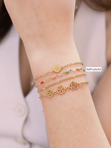 Unfinished PVD Stainless Steel Rainbow Bracelet Chain Collection, 8 Style Options