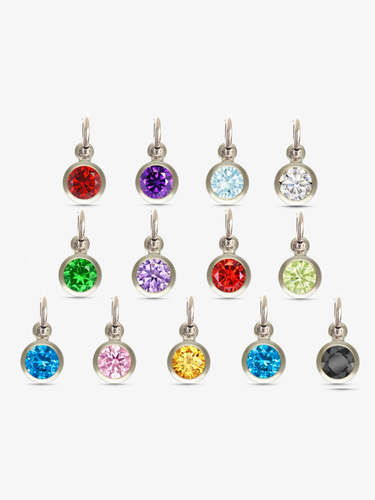 Berkeley Sterling Silver Birthstone Necklace Pendant, 13 Colors