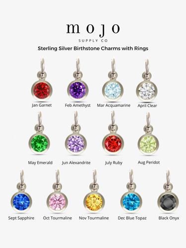 Berkeley 925 Sterling Silver Birthstone Bracelet Charm, 13 Colors