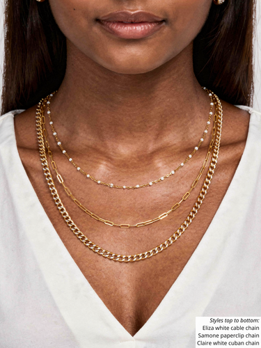 Gold Unfinished Necklace Chain Collection, 7 PVD Stainless Steel Style Options