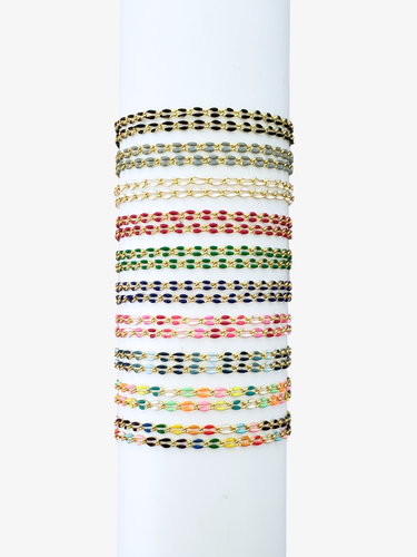 Leeya Unfinished Necklace Chains, 10 Gold Plated and Enamel Color Options