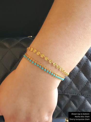 PVD Gold Unfinished Hearts Stars and Cross Bracelet Chains, Stainless Steel