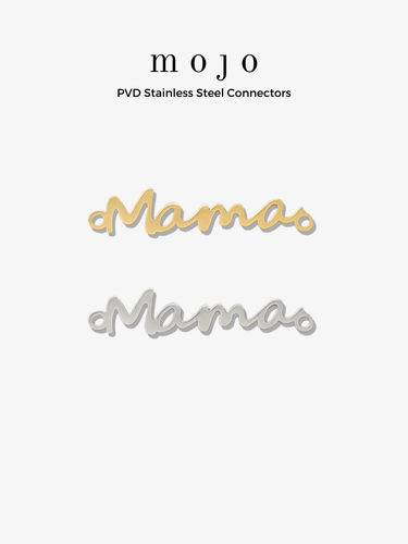 Meredith Mama Bracelet Connector Charm, PVD Stainless Steel