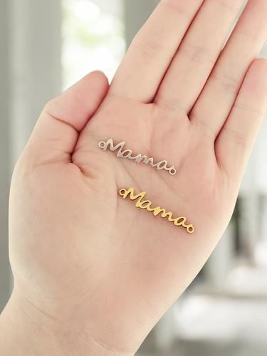 Meredith Mama Bracelet Connector Charm, PVD Stainless Steel