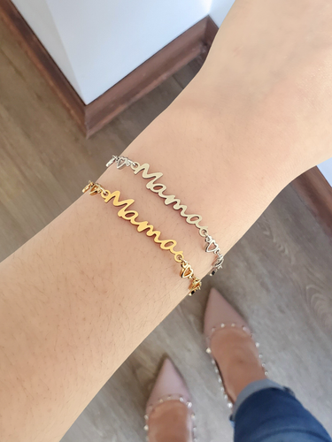 Meredith Mama Bracelet Connector Charm, PVD Stainless Steel