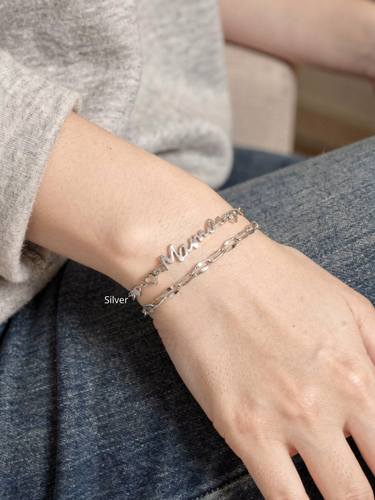 Meredith Mama Bracelet Connector Charm, PVD Stainless Steel