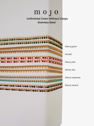 Gold Unfinished Drop Necklace Chain Collection, PVD Stainless Steel And Enamel