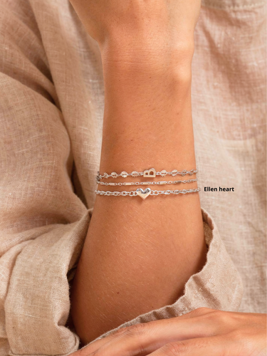 Ellen Tiny 925 Sterling Silver Heart Connector