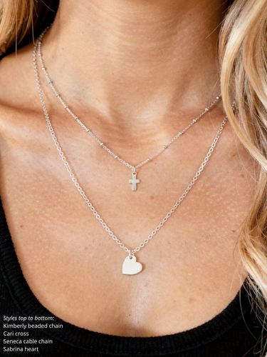 Kimberly Unfinished Beaded Satellite Necklace Chain, Gold Filled or Sterling Silver