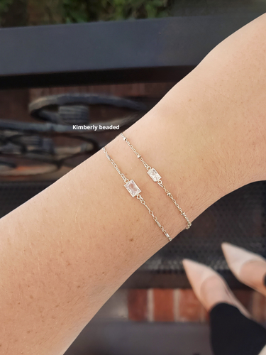 Kimberly Unfinished Beaded Satellite Bracelet Chain, Gold Filled or Sterling Silver