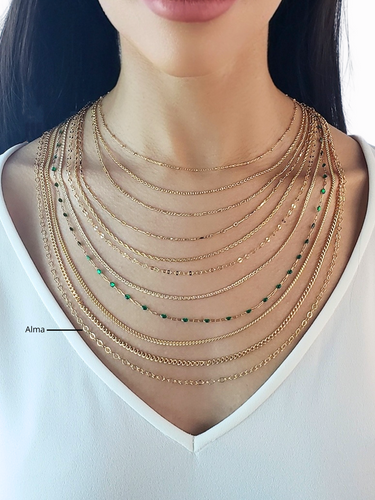 Alma Unfinished Starburst Necklace Chain, Gold Filled or Sterling Silver