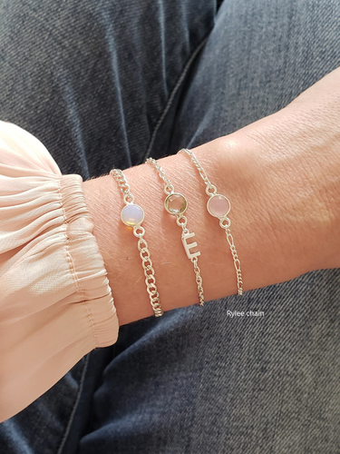 Rylee Unfinished Figaro Bracelet Chain, Gold Filled or Sterling Silver