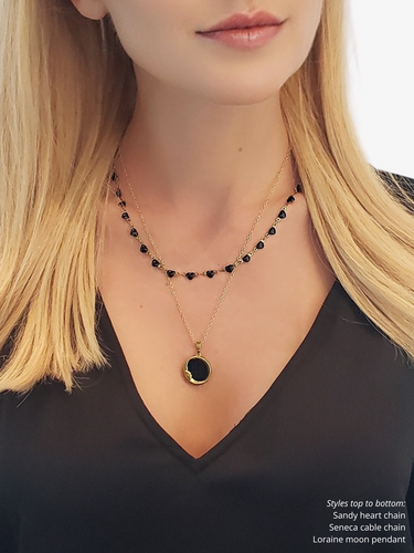 Sandy Unfinished Gold Heart Necklace Chain, PVD Stainless Steel 6 Color Options
