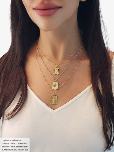 Gold Celestial Necklace Pendant Collection, 16 Styles PVD Stainless Steel