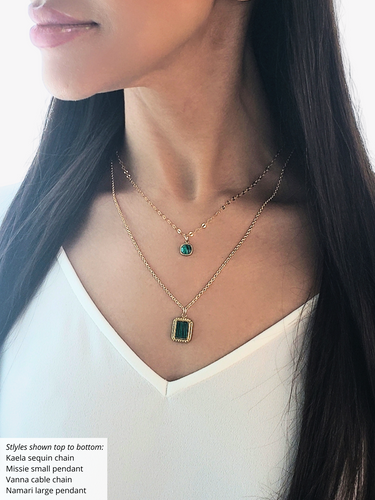 Gold Stone Necklace Pendant Collection, 15 Styles PVD Stainless Steel