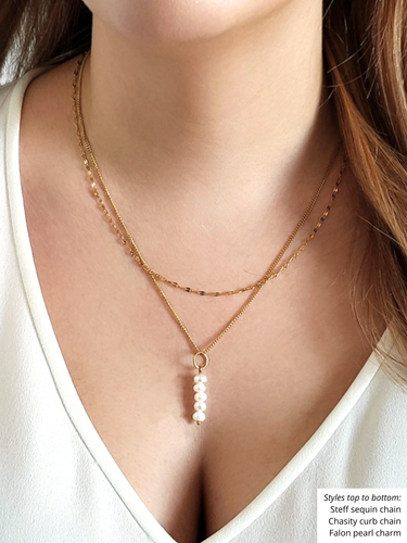 Chasity Unfinished Cuban Chain PVD Stainless Steel, Gold Silver and Black 1.5mm 2.5mm
