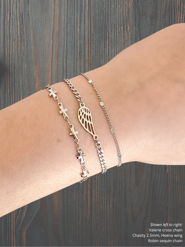 Chasity Unfinished Bracelet Chain PVD Stainless Steel, 3 Colors 1.5mm and 2.5mm