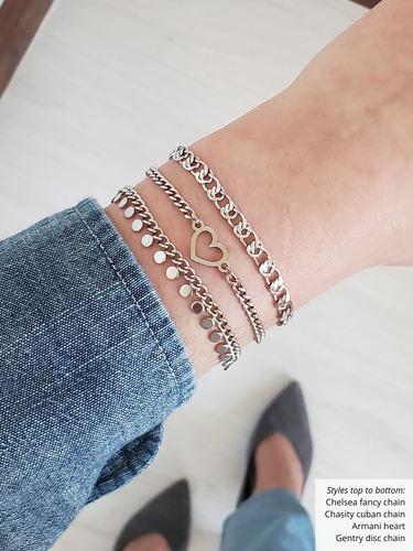 Chasity Unfinished Bracelet Chain PVD Stainless Steel, 3 Colors 1.5mm and 2.5mm