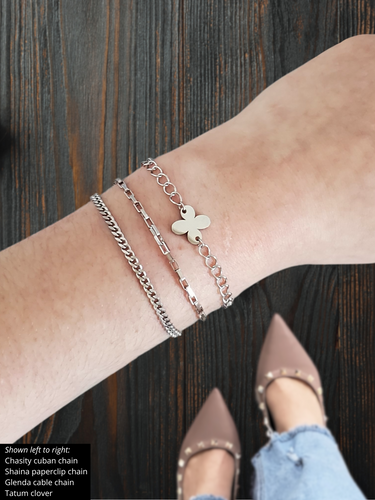 Chasity Unfinished Bracelet Chain PVD Stainless Steel, 3 Colors 1.5mm and 2.5mm