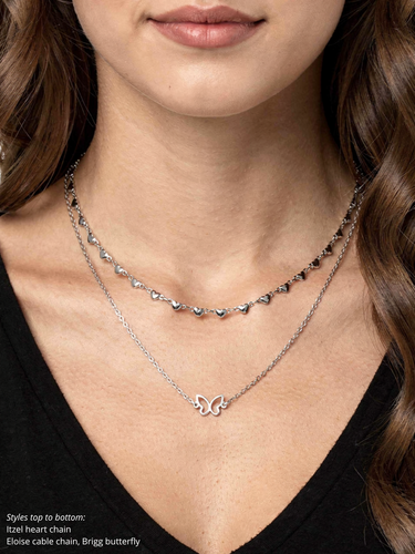 Unfinished Heart Chain Collection, PVD Stainless Steel 4 Style Options
