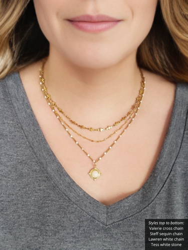 Lawren Unfinished PVD Stainless Steel Enamel Curb Chain, Gold and Silver