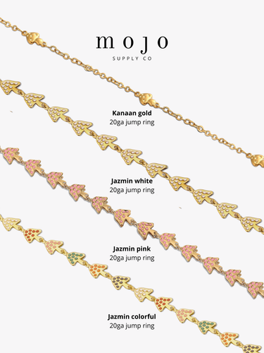 Unfinished Gold Mushroom Bracelet Chain, PVD Stainless Steel 4 Color Options